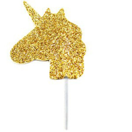 Gold Glitter Unicorn Cake Toppers I Unicorn Party Supplies I My Dream Party Shop UK