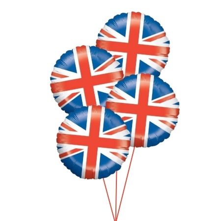 Union Jack Flag Round Foil Helium Balloon Bouquet I My Dream Party Shop