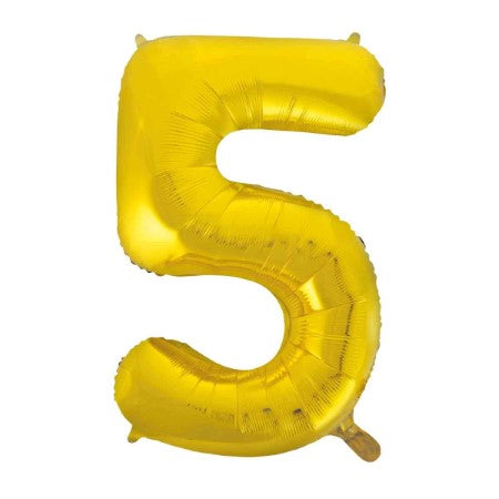 Helium Inflated Gold Foil Number 5 Balloon 34 Inches I Collection Ruislip I My Dream Party Shop