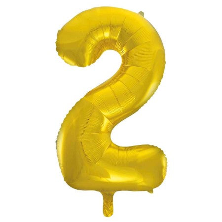 Helium Inflated Gold Foil Number 2 Balloon 34 Inches I Collection Ruislip I My Dream Party Shop