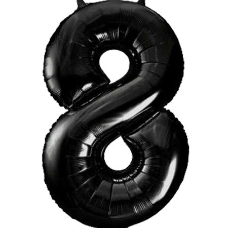 Gigantic Black Foil Number 8 Balloon 34 Inches I Party Balloons I My Dream Party Shop UK