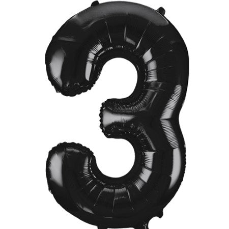 Giant Black Foil Number 3 Balloon 34 Inches I Party Balloons I My Dream Party Shop UK