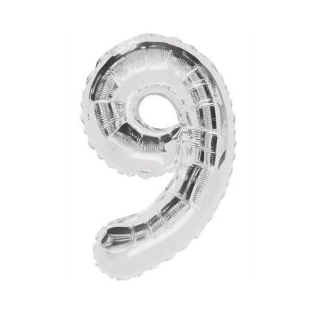 Gigantic Silver Foil Number Balloons, 34 Inches I Silver Number Nine Balloon I UK