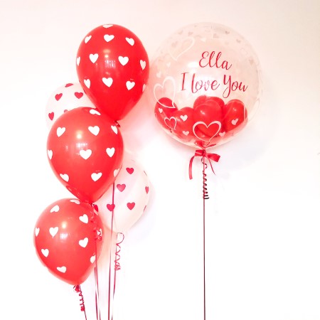 Personalised Valentines Bubble Balloon I Helium Balloons Collection Ruislip I My Dream Party Shop