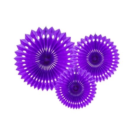Violet Rosette Fans I Paper Fan Decorations I My Dream Party Shop UK