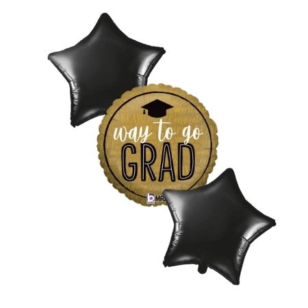 Way to Go Grad Helium Balloon Bouquet I Collection Ruislip I My Dream Party Shop