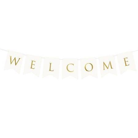 White Welcome Garland I Party Entrance Decorations I My Dream Party Shop