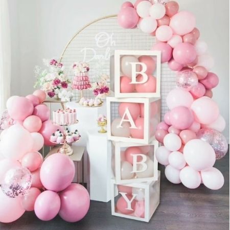 White Transparent Baby Balloon Boxes I Baby Shower Accessories I My Dream Party Shop