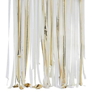 White, Cream and Gold Streamer Backdrop I White and Gold Party Decorations I My Dream Party Shop UK