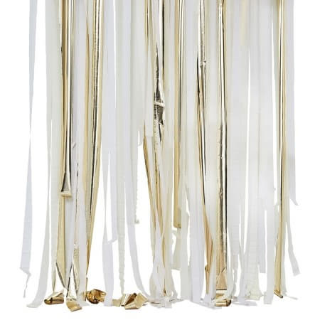 White, Cream and Gold Streamer Backdrop I White and Gold Party Decorations I My Dream Party Shop UK