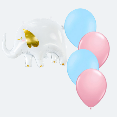 Gender Reveal Elephant Helium Balloon Set I Balloons for Collection Ruislip I My Dream Party Shop