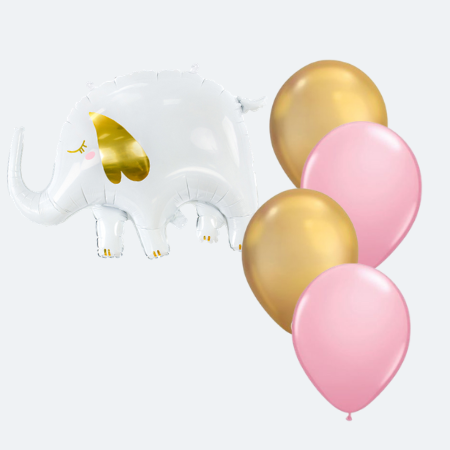 Baby Girl Elephant Helium Balloon Set I Balloons for Collection Ruislip I My Dream Party Shop