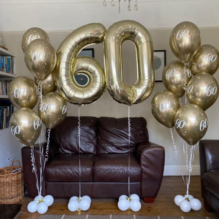 White Gold Helium Number Balloons I Helium Balloons for Collection I My Dream Party Shop