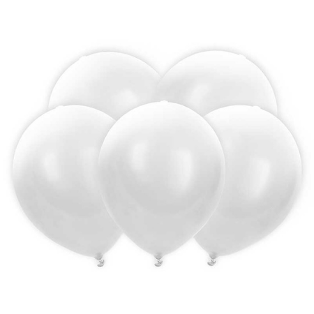 12 Inch White LED Balloons 5 Pack I Disco Party Balloons I My Dream Party Shop