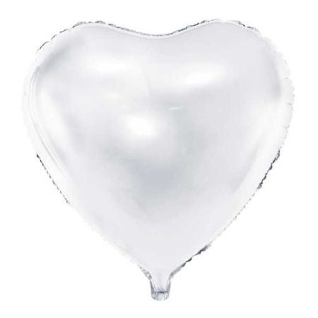 White Metallic Heart Foil Balloon I Modern Foil Balloons I My Dream Party Shop