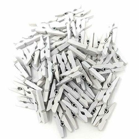 White Mini Wooden Pegs I DIY Party Supplies I My Dream Party Shop