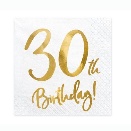 30th Birthday Napkins I Modern 30th Birthday Party Supplies I My Dream Party Shop UK
