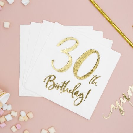 30th Birthday Napkins I Modern 30th Birthday Party Tableware I My Dream Party Shop UK