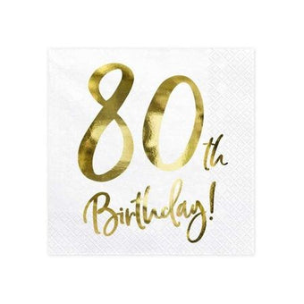 80th Birthday Napkins I 80th Birthday Party Tableware I My Dream Party Shop UK