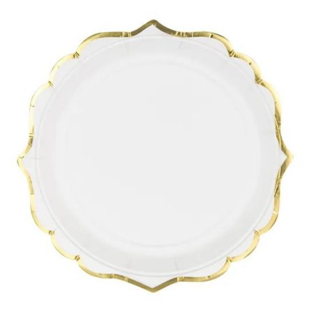 Small White Plates with Gold Edge I White Party Plates UK