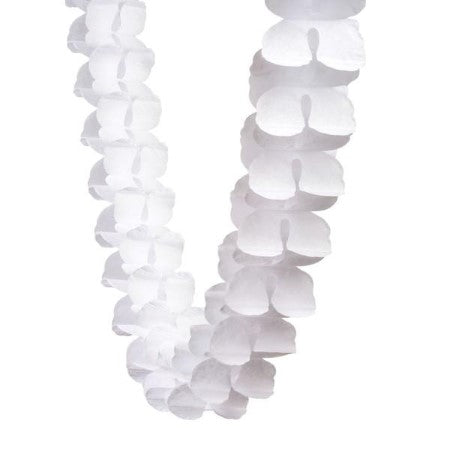 White Four Leaf Clover Tissue Paper Garland I Cool Decorations I My Dream Party Shop I UK