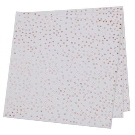 White Napkins with Rose Gold Dots I Rose Gold Party Supplies and Decorations UK