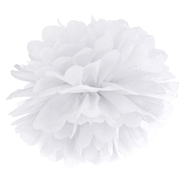 White Tissue Pom Pom Decoration I Modern Party Decorations I My Dream Party Shop I UK