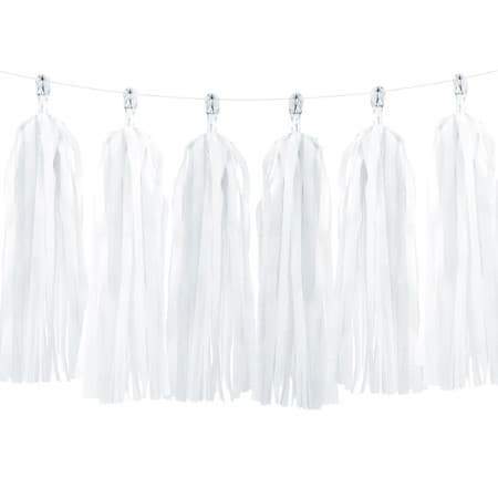 White Tassel Garland I Stunning White Decorations or Balloon Tails UK
