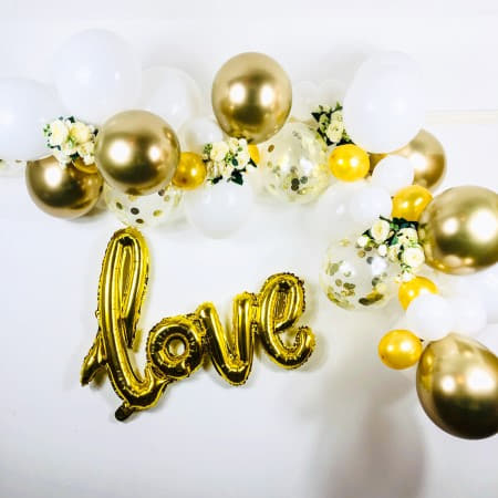 White and Gold Balloon Garland Kit I Wedding Balloon Garland Kit I UK