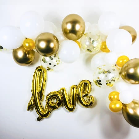 White and Gold Balloon Garland Kit I Balloon Garland Kits I UK