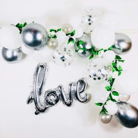 White and Silver Balloon Garland Kit I Wedding Decorations I UK