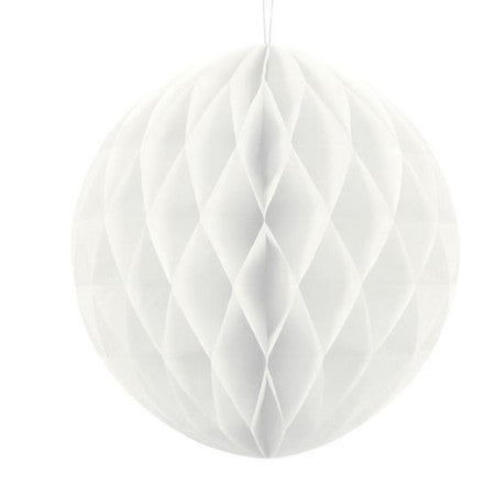 White Honeycomb Ball 20 cm I White Party Decorations I My Dream Party Shop UK