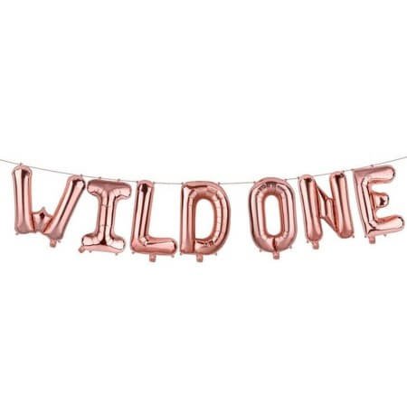 Rose Gold Wild One Balloon Bunting I 1st Birthday Party Balloons I UK