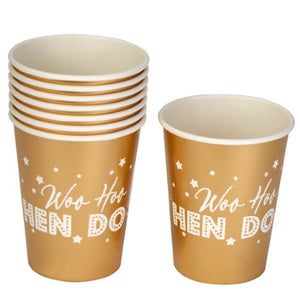Gold Woo Hoo Hen Do Cups I Hen Party Supplies I My Dream Party Shop UK