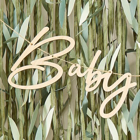 Eco Baby Shower Wooden Garland I Baby Shower Decorations I My Dream Party Shop UK