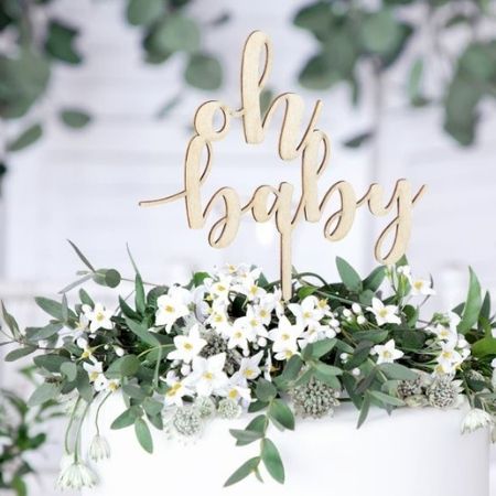 Oh Baby Wooden Cake Topper I Boho Baby Shower Decorations I My Dream Party Shop