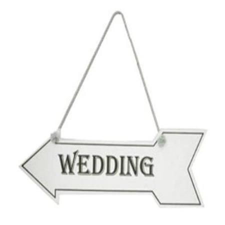Vintage White Wedding Arrow Sign Wedding Decorations I My Dream Party Shop UK