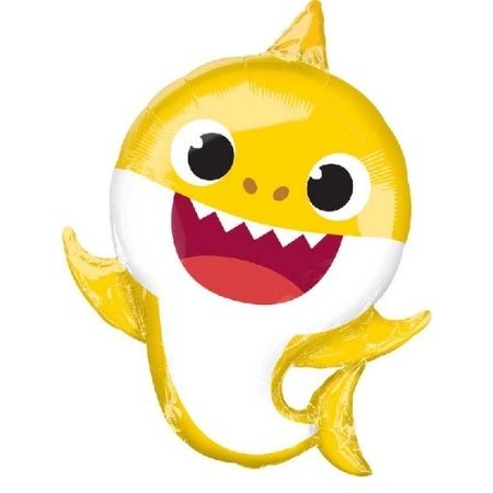 Yellow Baby Shark Supershape Balloon I Fun Foil Shapes I My Dream Party Shop