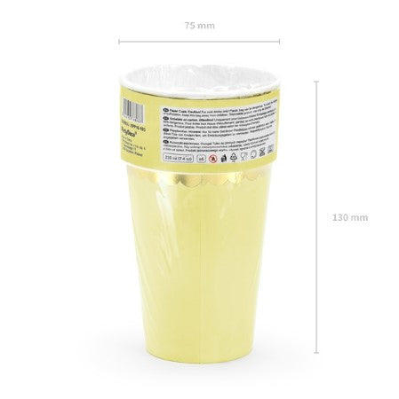 Yellow Cups with Gold Edge I My Dream Party Shop I UK