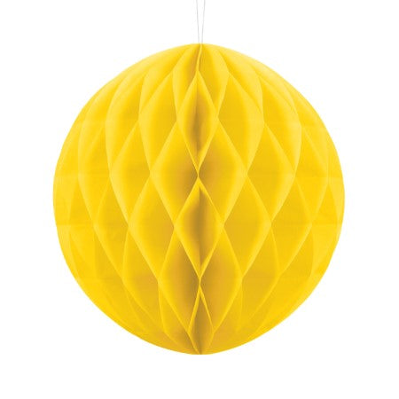 Yellow Honeycomb Ball 25 cm I Modern Yellow Party Decorations I UK