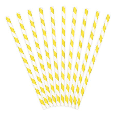 Yellow and White Striped Straws I Yellow Party Decorations I My Dream Party Shop UK