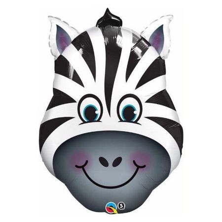Zany Zebra Head Foil Balloon I Jungle Balloons I My Dream Party Shop UK