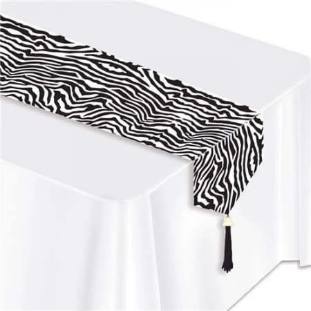 Zebra Print Table Runner I Jungle Party Supplies I UK