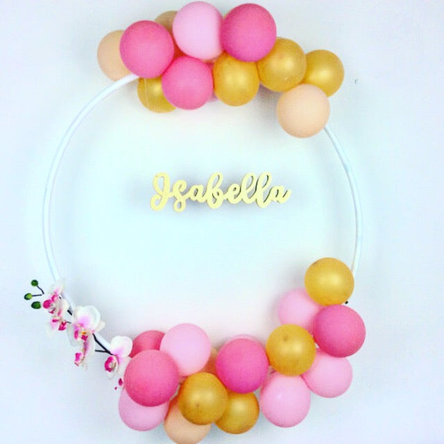 Bespoke Balloon Hoop Name Decoration Kit I Bespoke Birthday Decorations I My Dream Party Shop I UK