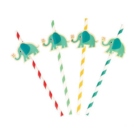 Elvis the Elephant Straws I Modern Baby Shower Tableware I My Dream Party Shop UK