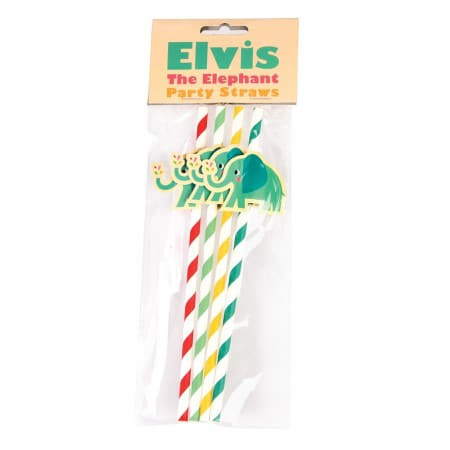 Elvis the Elephant Straws I Modern 1st Birthday Tableware I My Dream Party Shop UK