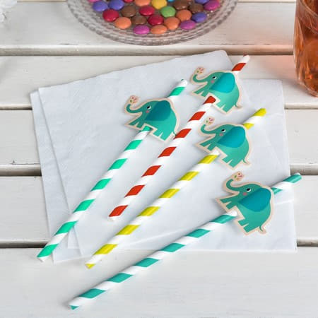 Elvis the Elephant Straws I Modern First Birthday Tableware I My Dream Party Shop UK