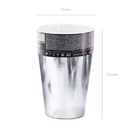 Silver Large Foil Cups I Pretty Silver Tableware & Decorations I My Dream Party Shop I UK