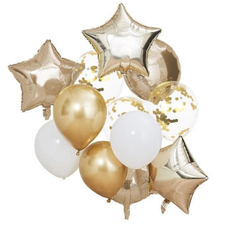 Metallic Gold Balloon Bundle I Modern Party Balloons I My Dream Party Shop UK