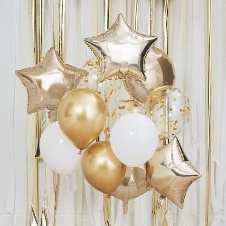 Metallic Gold Balloon Bundle I Modern Party Balloons I My Dream Party Shop UK
